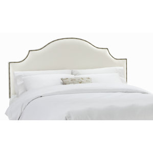 Arc Shantung Nail Button Panel Headboard by Skyline Furniture