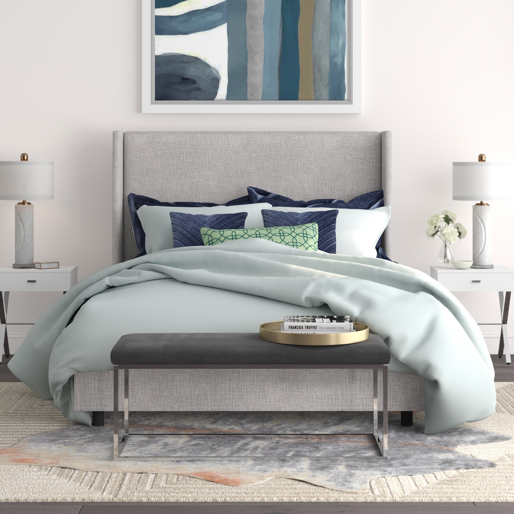 Milan Upholstered Panel Bed