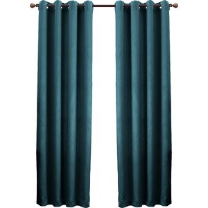 Trey Solid Room Darkening Grommet Single Curtain Panel
