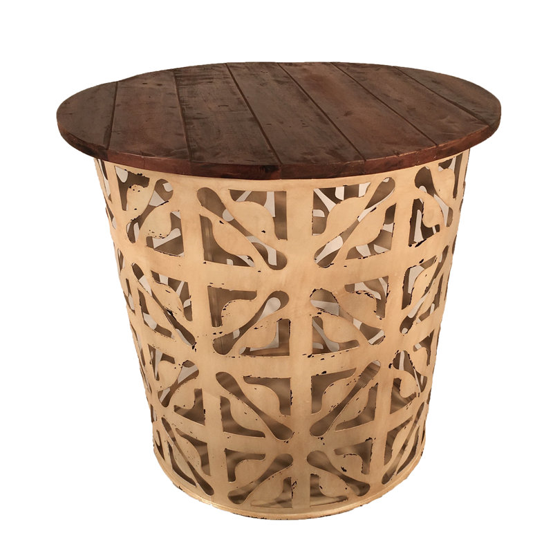 Eangee Home Design Outdoor Indoor Drum Flower Metal Side Table Wayfair Outdoor Indoor Drum Flower Metal Side Table