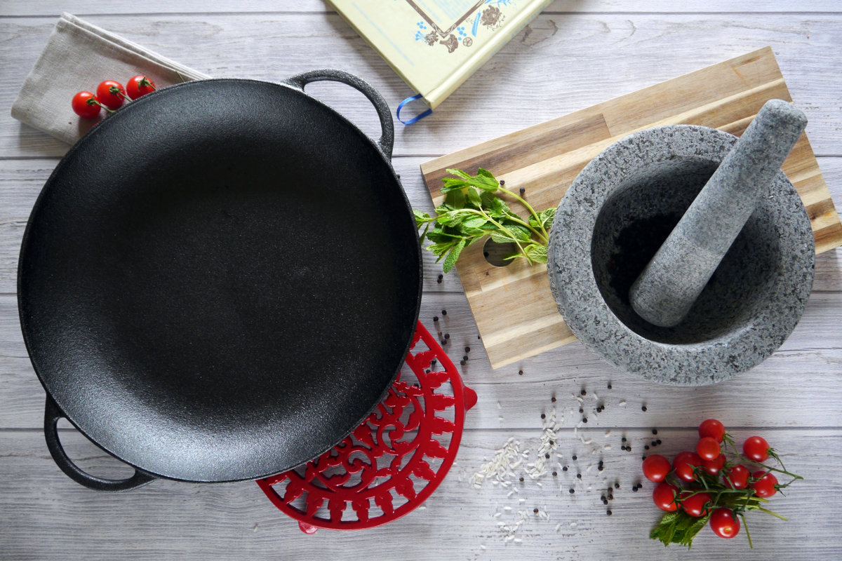 VICTOR 35cm PreSeasoned Cast Iron Paella Pan & Reviews Wayfair.co.uk