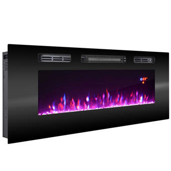 Orren Ellis Paull Recessed Wall Mounted Electric Fireplace Wayfair