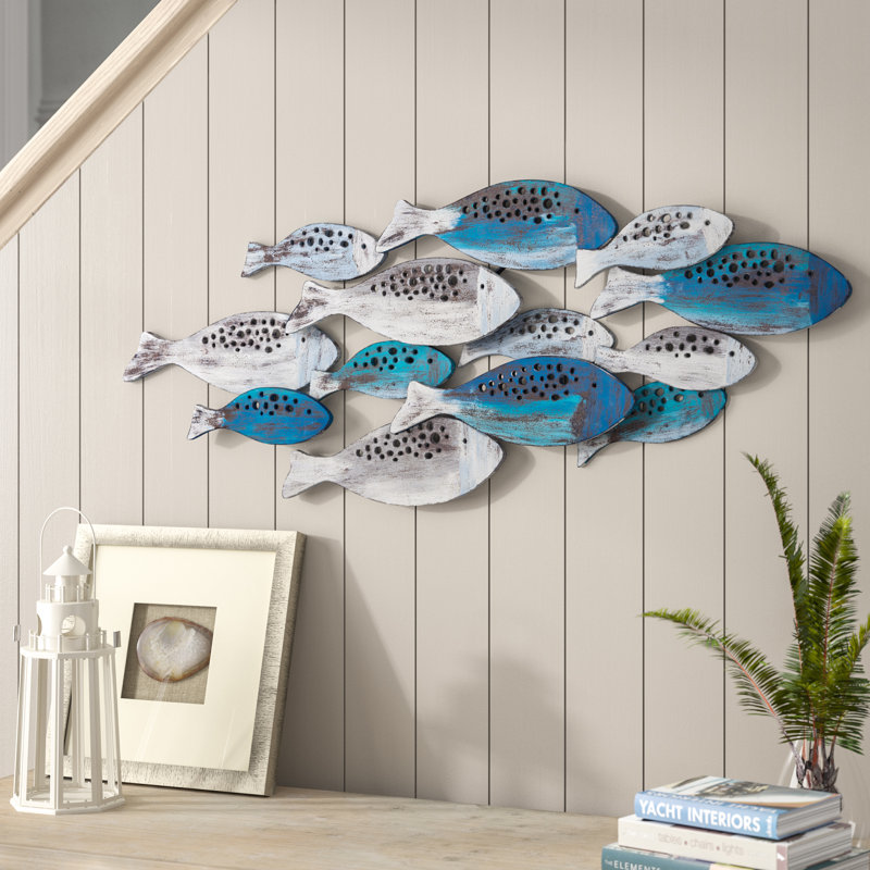 Dovecove School Of Fish Modern Metal Wall Decor Reviews Wayfair
