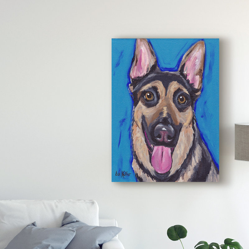 Winston Porter German Shepherd Expressive Blue 2 Acrylic