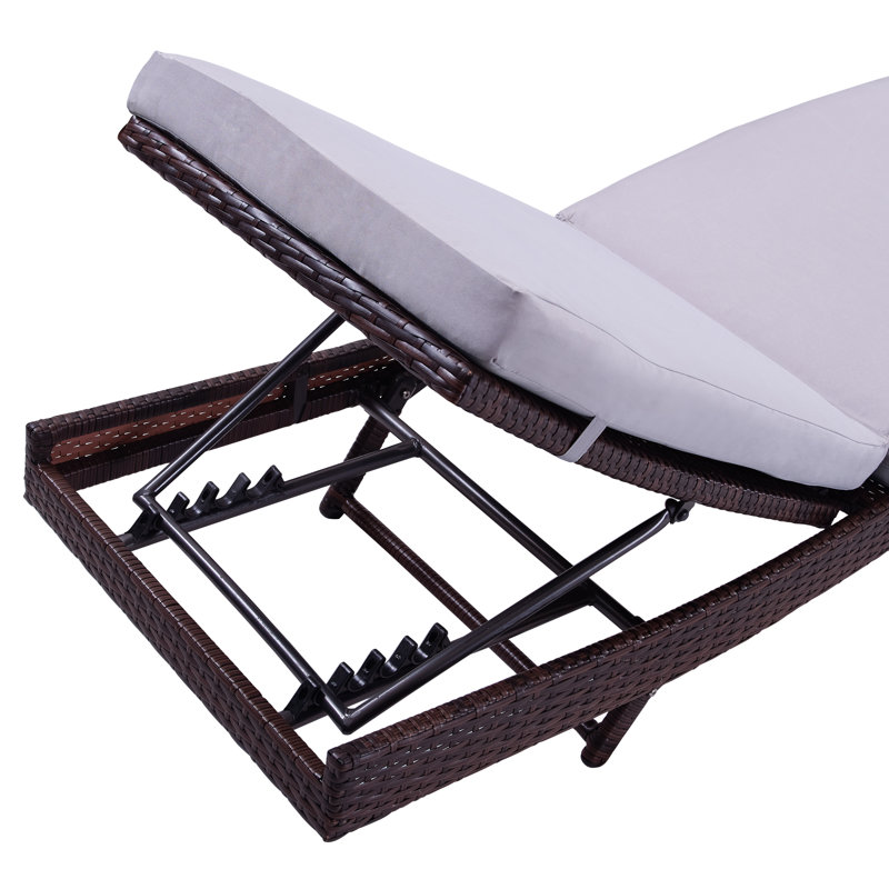 Mercury Row Prudence Reclining Patio Chaise Lounge with Cushion