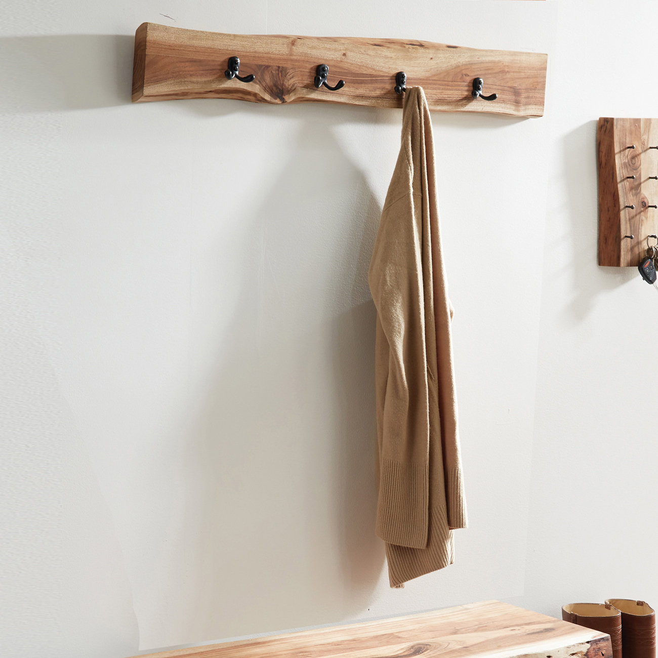 Bexton Live Edge Wall Mounted Coat Rack Bexton Live Edge Wall Mounted Coat Rack