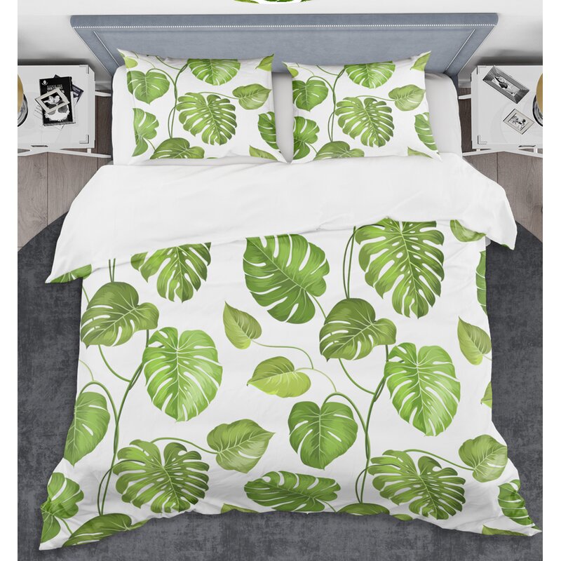 East Urban Home Tropical Palm Leaves Ii Mid Century Duvet Cover