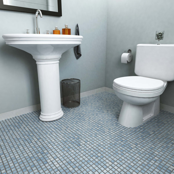 Geneva 1 x 1 Porcelain Mosaic Tile in Blue by EliteTile