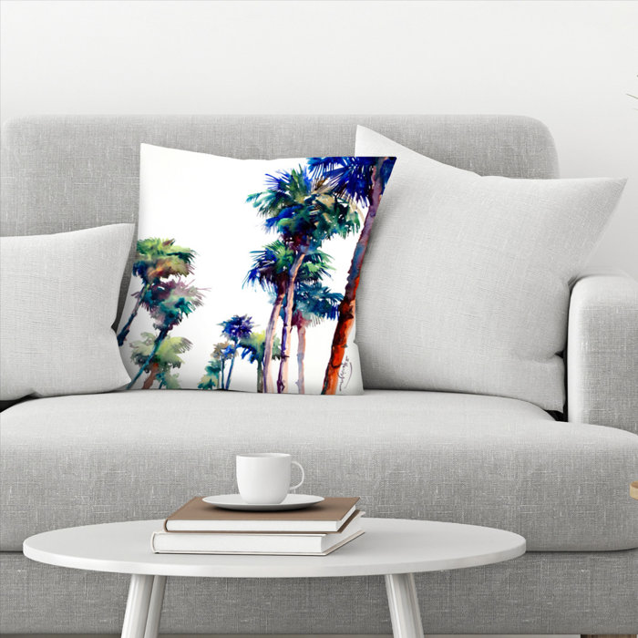East Urban Home Palms On The Beach Throw Pillow Wayfair Ca