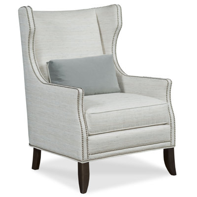 Taylor 32 Wide Wingback Chair Fairfield Chair Fabric 9508 Hazelnut Leg Color Espresso