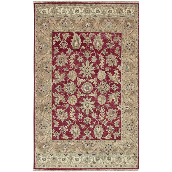 Darmstadt Beige/Burgundy Rug by Alcott Hill