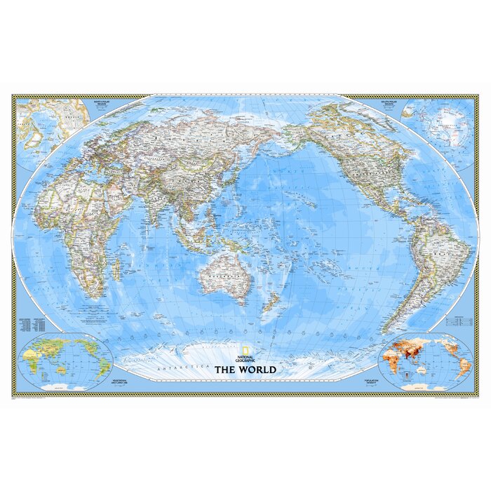 World Classic Pacific Centered Wall Map - 