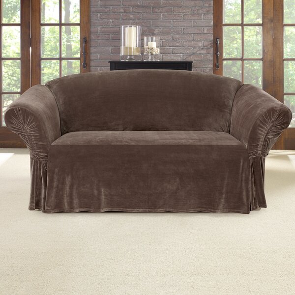Stretch Plush Box Cushion Loveseat Slipcover By Sure Fit