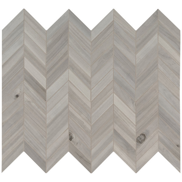 Havenwood Chevron Porcelain Mosaic Tile in Gray by MSI