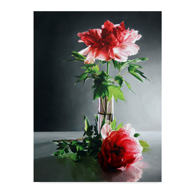 Winston Porter Fragile Beauty Glass Vase Oil Painting Print On