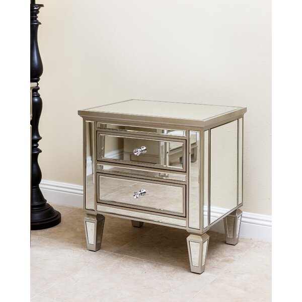 Guadeloupe 2 Drawer Mirrored Accent Chest By House Of Hampton