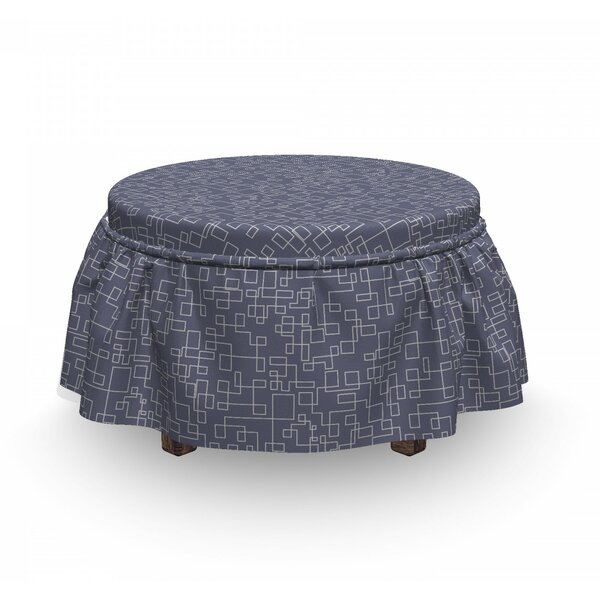 Interweaved Stripes Ottoman Slipcover (Set Of 2) By East Urban Home