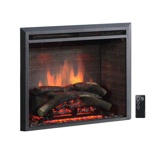 Armes Black 750/1500W Western Electric Fireplace Insert by Loon Peak