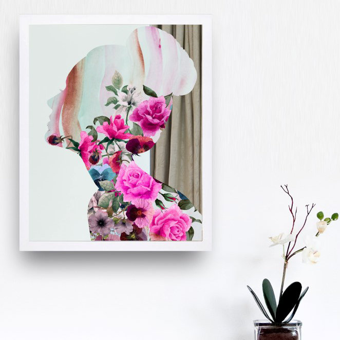 Oliver Gal Flower Built Mirrored Framed Graphic Art Print On