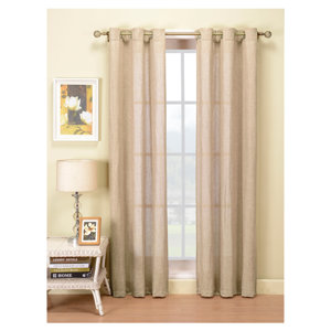 Keighley Woven Solid Semi-Sheer Grommet Curtain Panels (Set of 2)