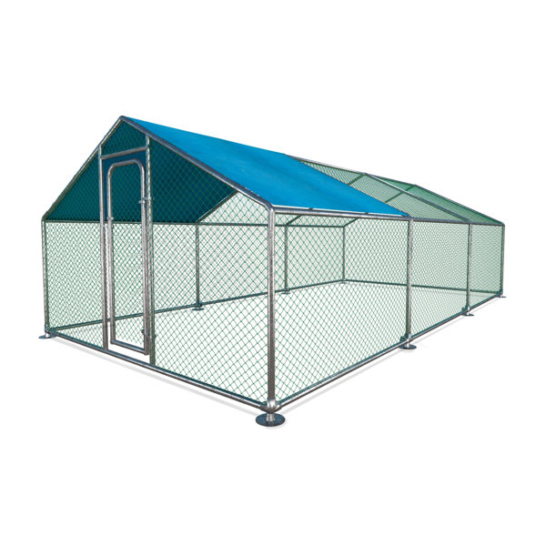 Thaddeus Metal Walk-in Chicken Coop/Chicken Run wi
