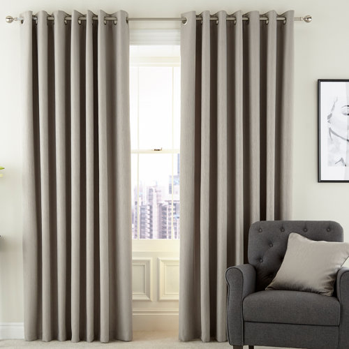 Barcelo Lined Eyelet Room Darkening Curtains Peacock Blue Hotel