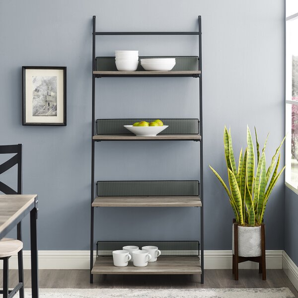 Bennington Industrial Metal And Wood Ladder Bookcase By Williston Forge