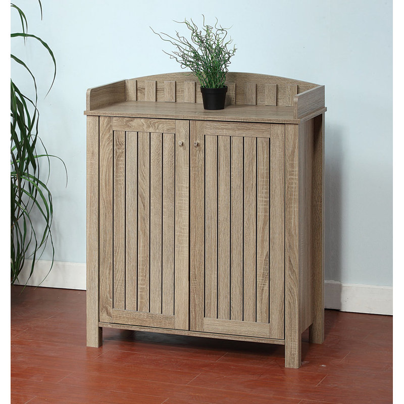 Rosecliff Heights Wooden Slat Entryway Shoe Storage Cabinet Wayfair
