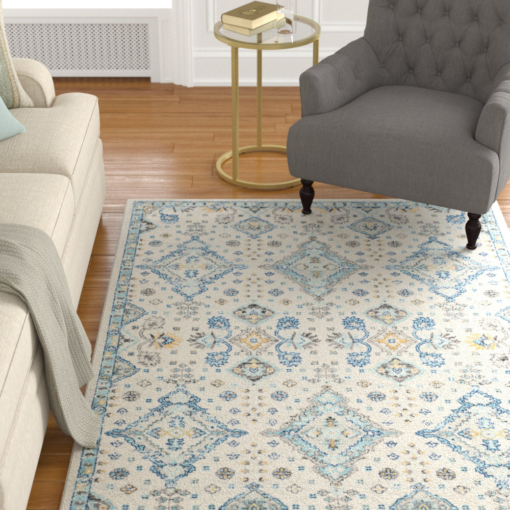 Darby Home Co Minonk Oriental Ivory Light Blue Area Rug Reviews Darby Home Co Minonk Oriental Ivory