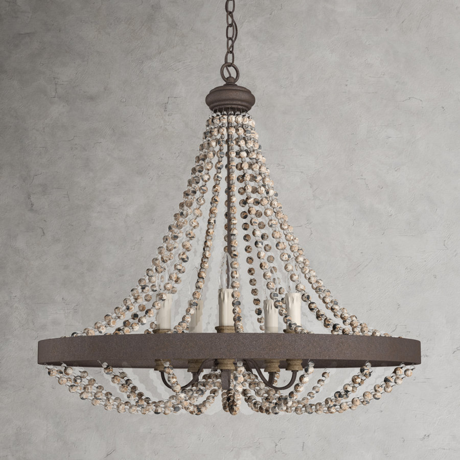 Aldham 5-Light Crystal Empire Chandelier with Beaded Accents