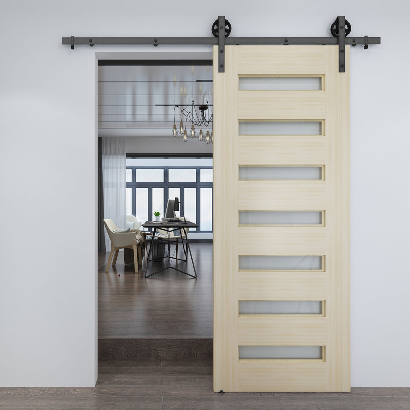 Colonial Elegance Frosted Glass Barn Door Without Installation Hardware Kit Reviews Wayfair