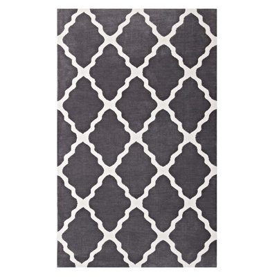 Alcott Hill Tylersburg Moroccan Trellis Charcoal Ivory Area Rug Tylersburg Moroccan Trellis Charcoal Ivory Area Rug