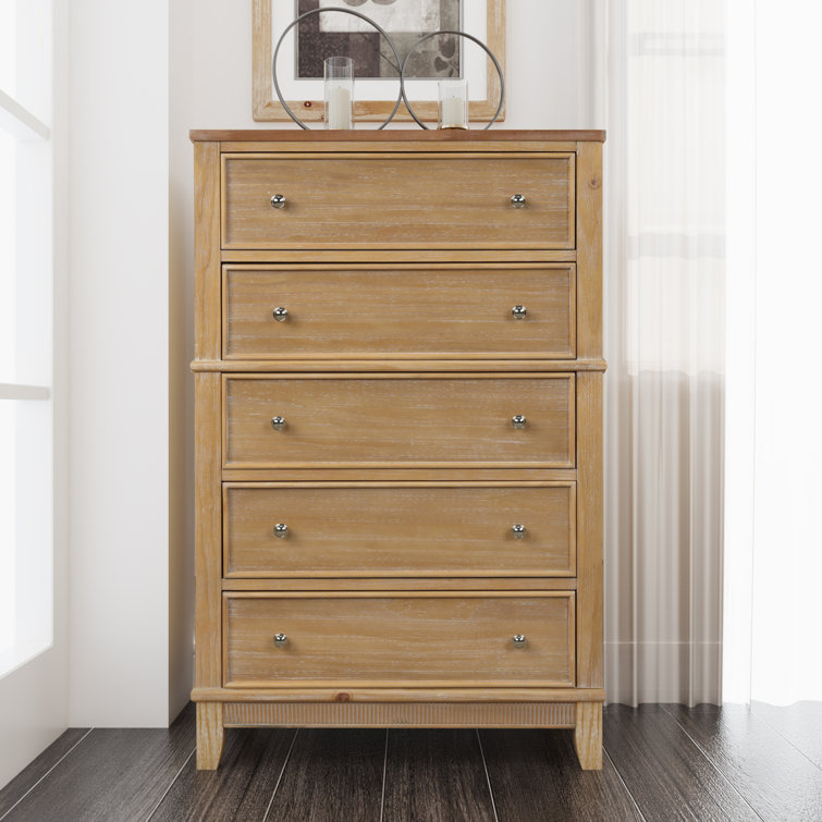 Solid wood 5 drawer dresser clearance
