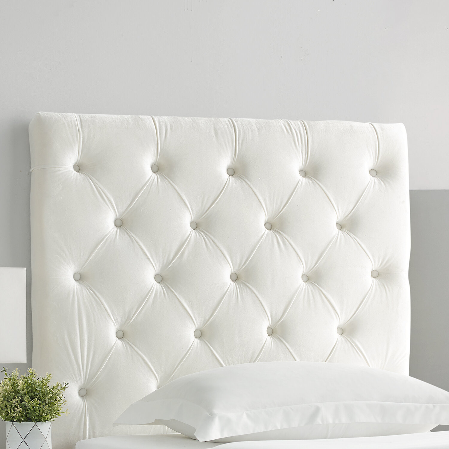 House Of Hampton Stepp Tufted Plush College Dorm Twin Upholstered Headboard Wayfair