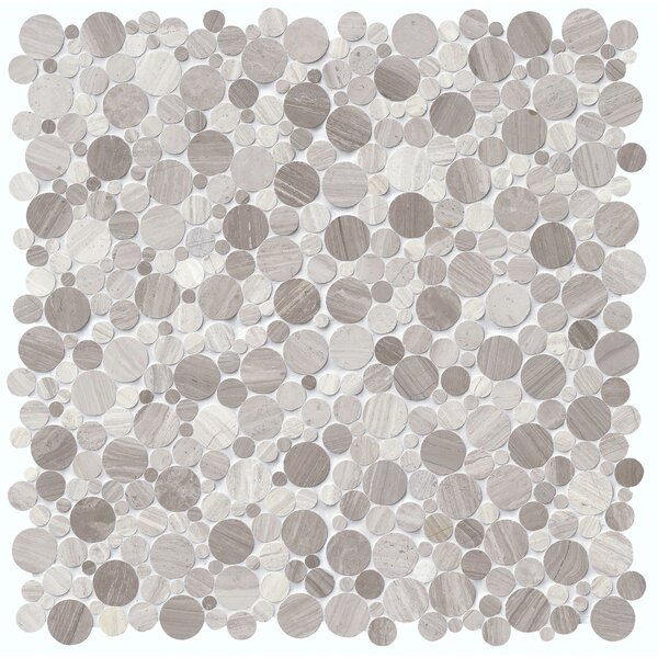 Serenity Stone Pol 12 x 12 Marble Pebble Mosaic Tile in Gray by MSI
