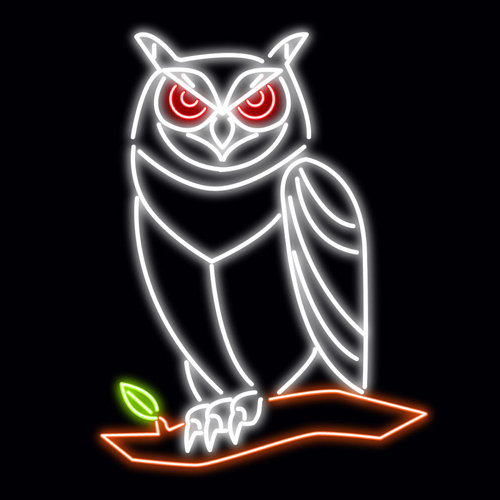 Owl Bird LED Neon Sign Wall Décor Union Rustic