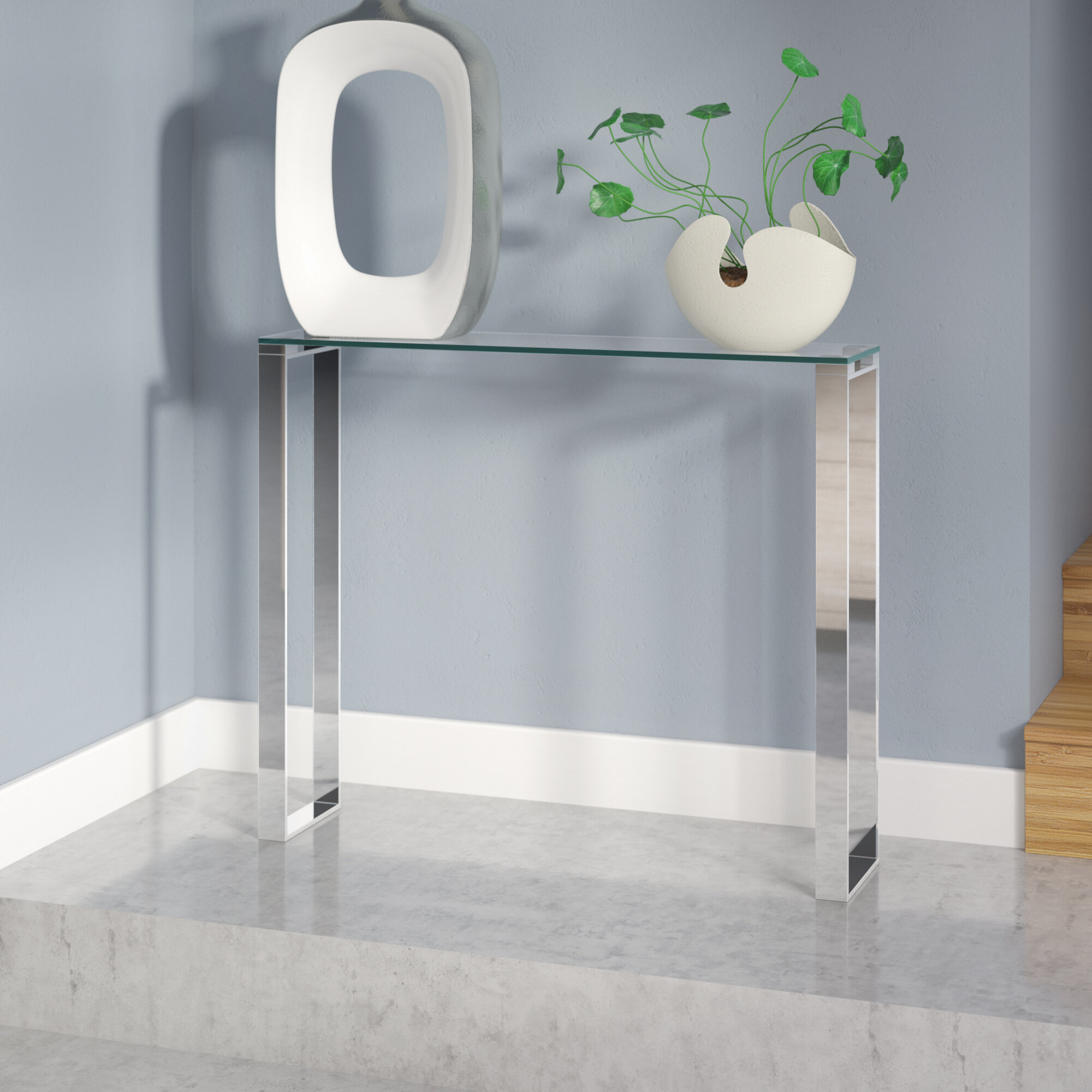 narrow parsons console table