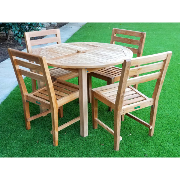 Kraus 5 Piece Teak Dining Set by Bayou Breeze
