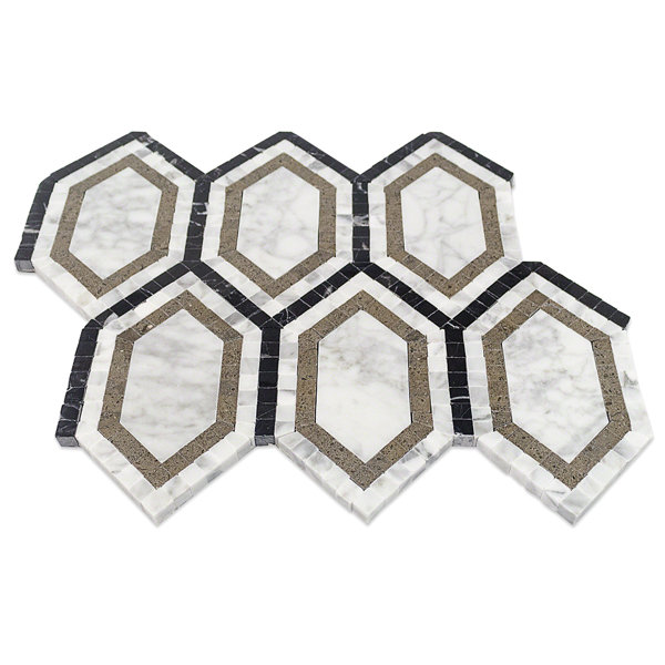 Infinite Random Sized Marble Mosaic Tile in Carrara by Splashback Tile