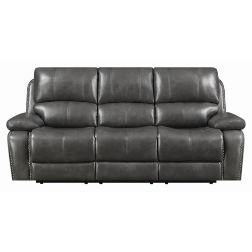 Red Barrel Studio Leatherette Recliner Sofa With Adjule Leatherette Recliner Sofa