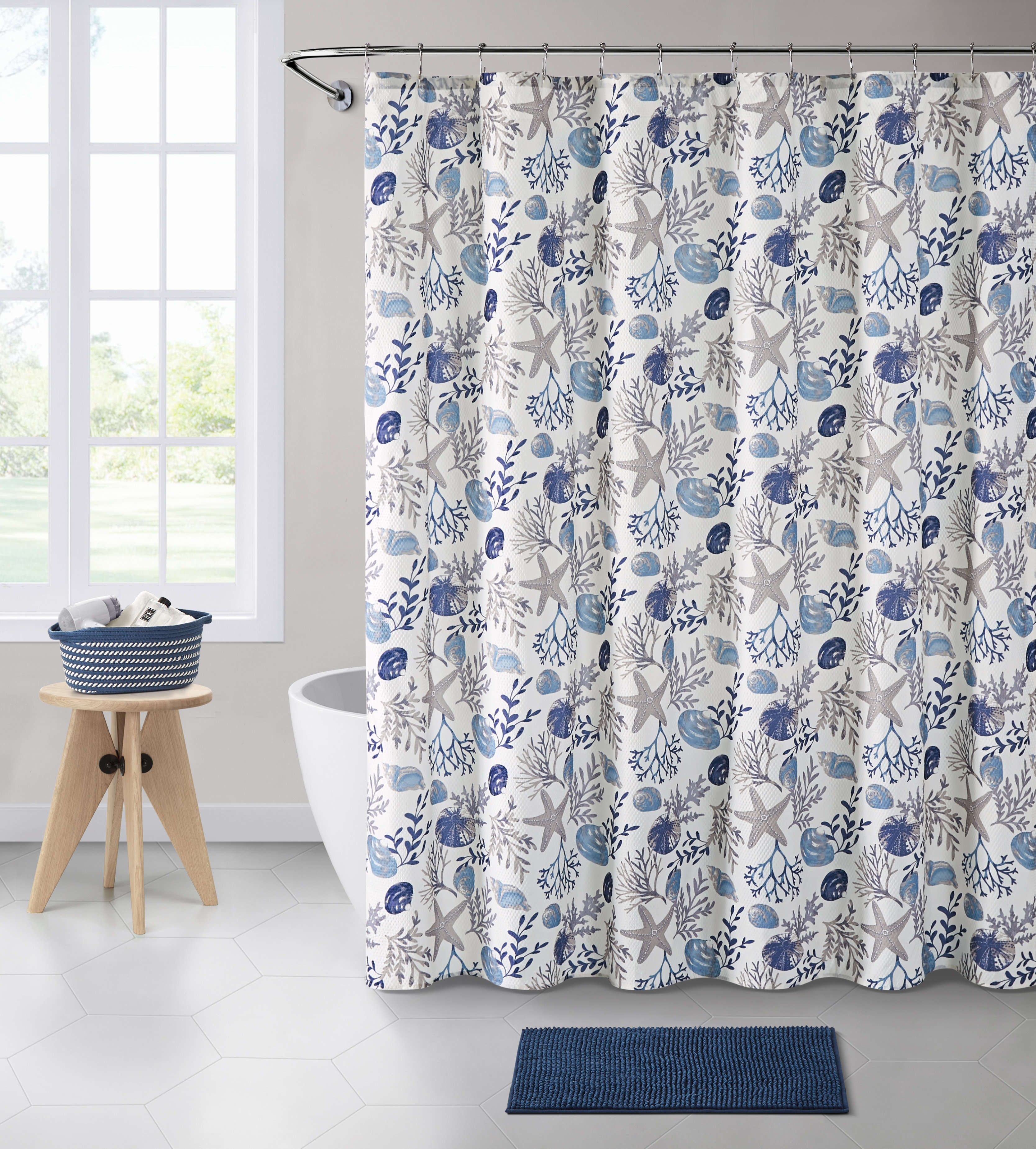 Rosecliff Heights Loar 15 Piece Shower Curtain Set Hooks
