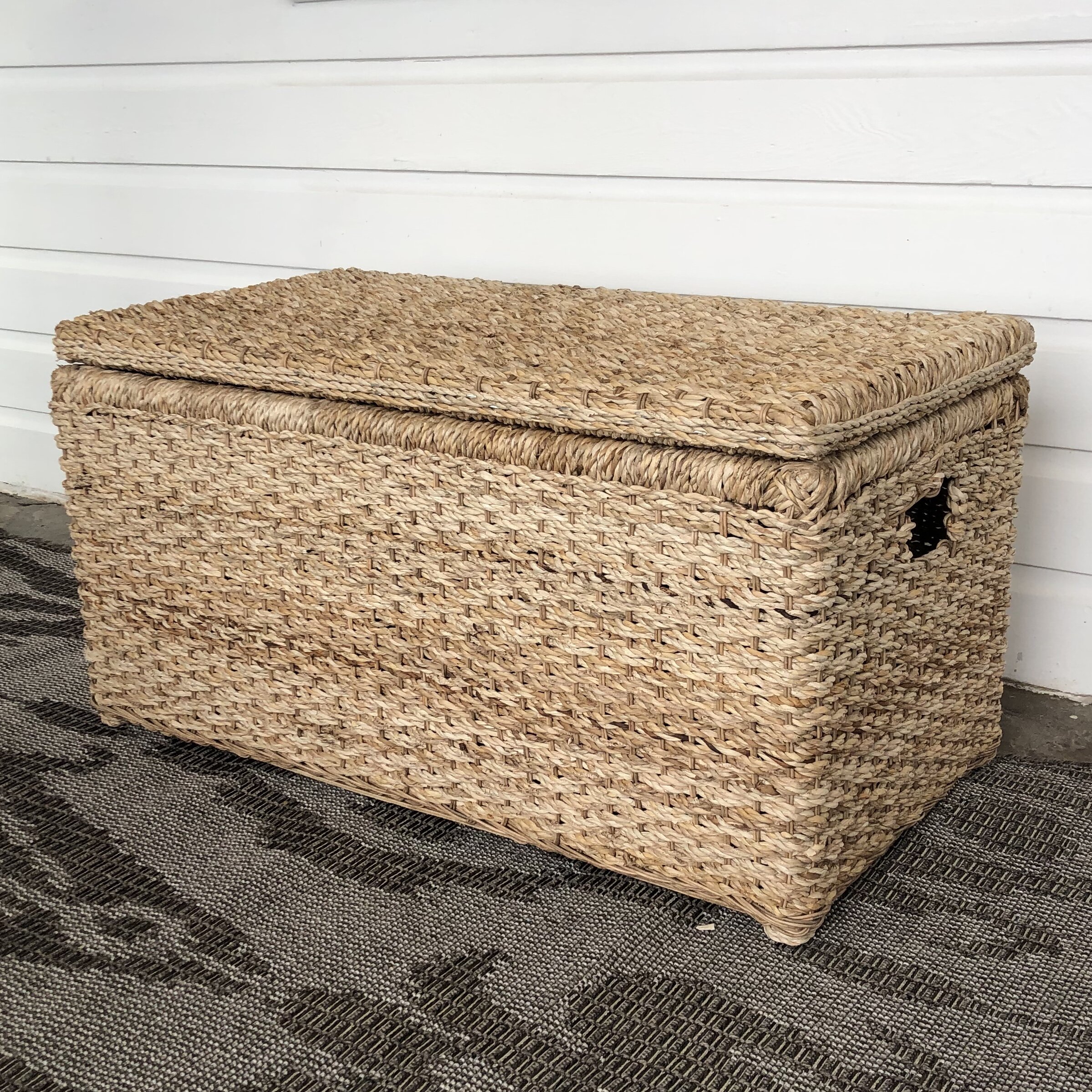 wicker toy chest with lid