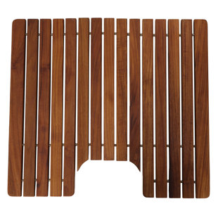 Extra Large Teak Shower Mat Wayfair Michaela Genuine Sold Teak Wood Contour Mat