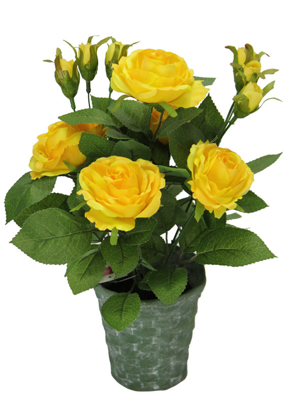 AdmiredbyNature Artificial Potted Rose Plant with Greenery & Reviews