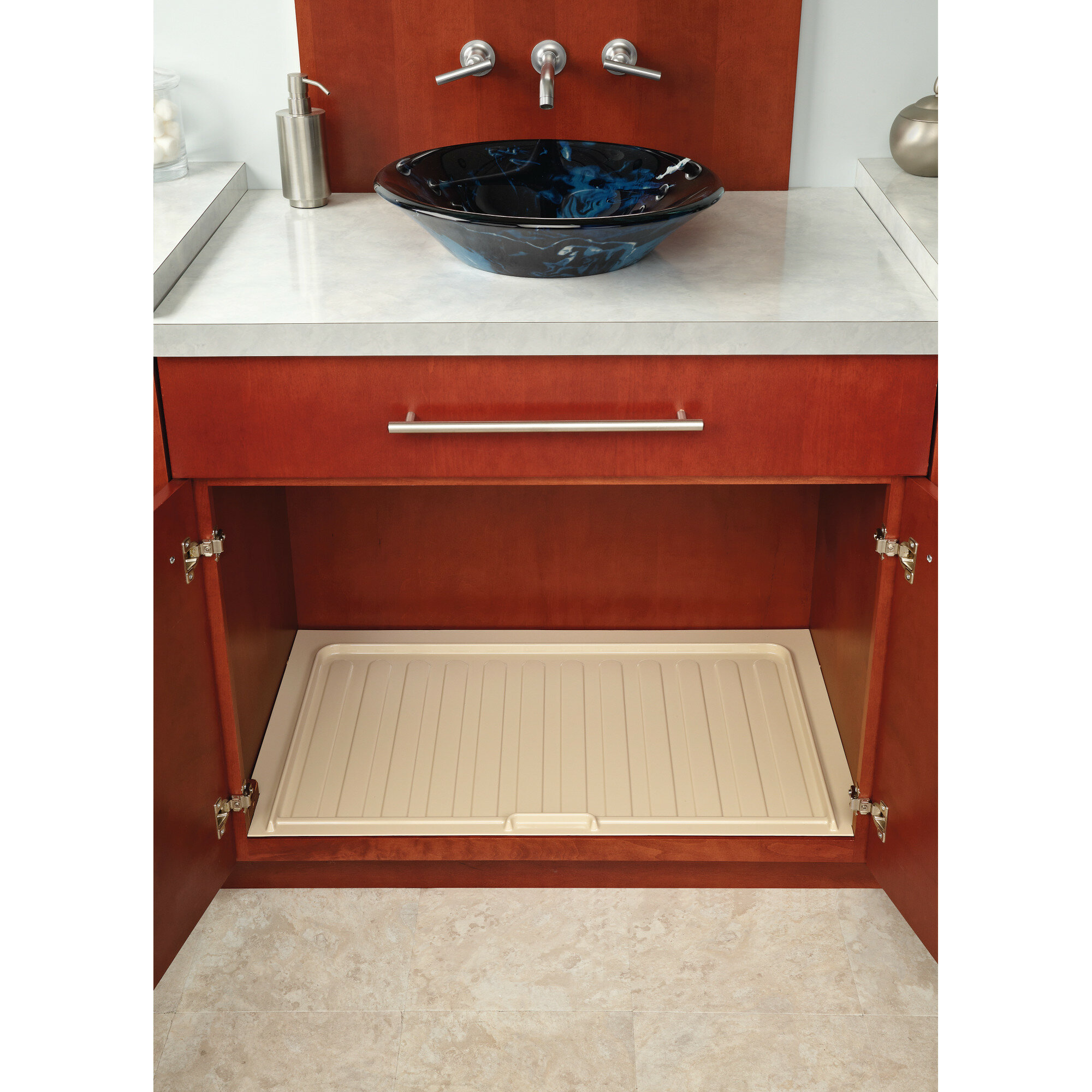 Under Sink Base Drip Tray Cabinet Accessory Shelve Shelf Almond 