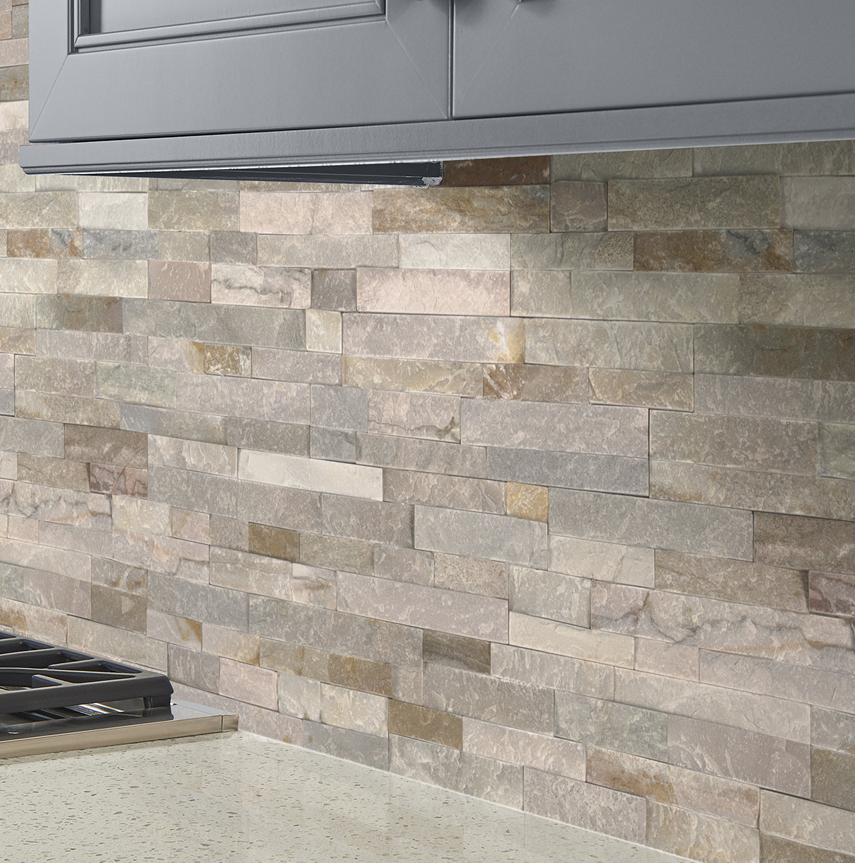Msi Golden Honey Random 4 5 X 16 Natural Stone Mosaic Tile Natural Stone Mosaic Tile