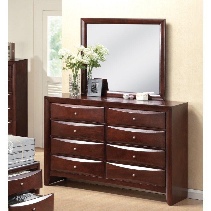 Red Barrel Studio Chew Stoke 8 Drawer Double Dresser With Mirror