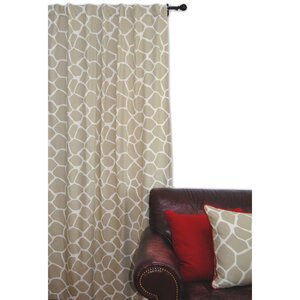 Giraffe Animal Print Semi-Sheer Tab Top Curtain Panel