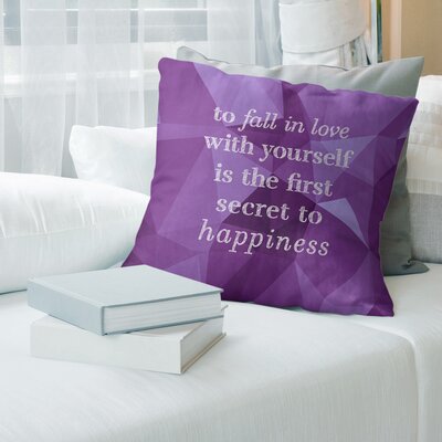 Faux Gemstone Loving Yourself Quote Pillow East Urban Home Size: 18