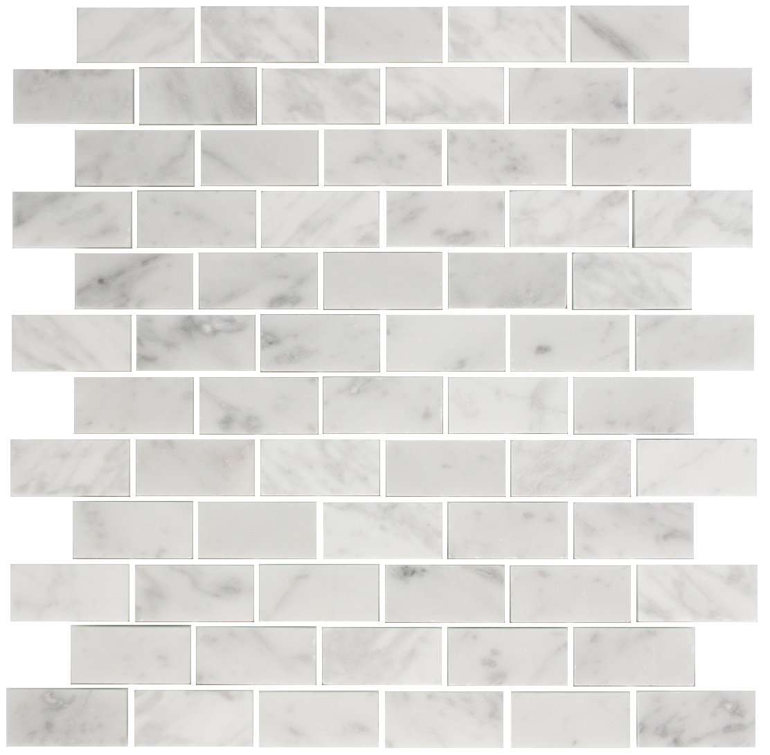 Susanjablon 1 X 2 Carrara Marble Mosaic Tile In White Wayfair Carrara Marble Mosaic Tile In White